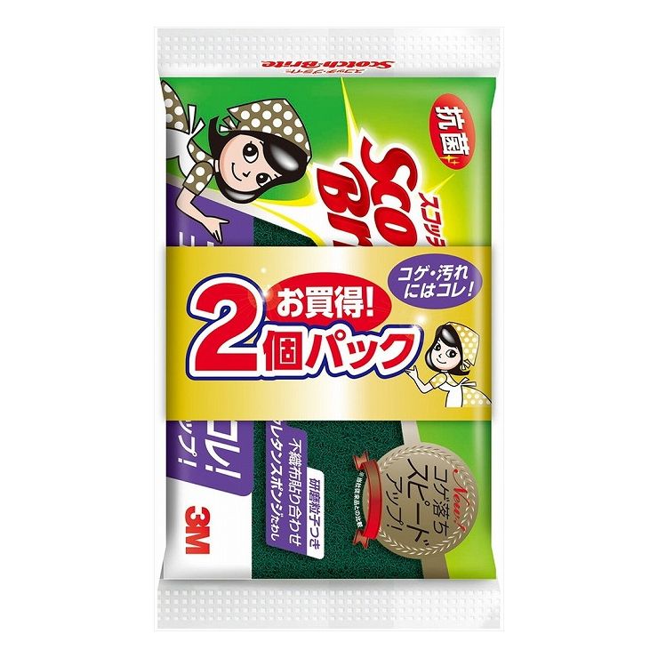 ※こちらの商品は単品（またはパック）商品が6個セットでの販売となります。↓単品商品情報↓泡立ちのよいウレタンスポンジとナイロン不織布の貼り合わせ。ケンマ粒子つきでコゲつきなどのガンコな汚れも素早くスッキリ。商品区分：雑品メーカー名：住友スリーエム製造国または加工国：日本内容量：2個↓ご購入前に必ずお読みください。↓※メーカーの都合により予告なくパッケージ、内容等が変更となる場合がございます。※それにともなう返品、返金等は受け付けておりませんのでご了承のうえお買い求めください。【代引きについて】こちらの商品は、代引きでの出荷は受け付けておりません。【送料について】北海道、沖縄、離島は送料を頂きます。