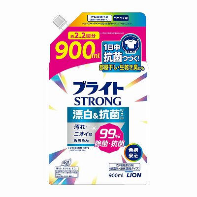 【単品8個セット】 ブライトSTRONG漂白&抗菌ジェルつめかえ用900ml まとめ買い(代引不可)【送料無料】