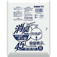 【7個セット】ハウスホールドジャパン 消臭袋45L白半透明10枚 AS44(代引不可)【送料無料】