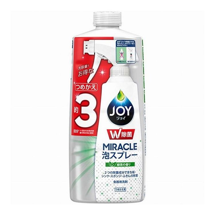 【6個セット】 P&Gジャパン 除菌ジョイミラクル泡スプレー 緑茶の香り 詰替3回分 6...
