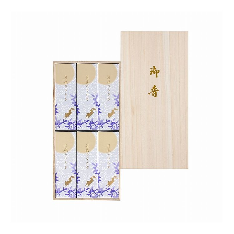 【単品21個セット】 日本香堂 月夜のうさぎ 桐箱サック6入(代引不可)【送料無料】