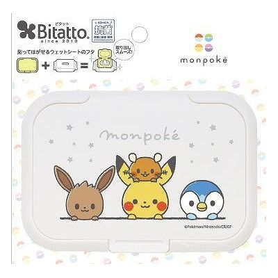 【商品説明文】繰り返し100回以上使える抗菌ウェットシートのフタ。ベビー用のおしり拭き、手口拭きから、除菌シートなど様々な場面で使えるポケモンシリーズのフタ。成分：蓋本体：pp外装：opp粘着素材：ウレタン系エラストマーメーカー名：ビタット...