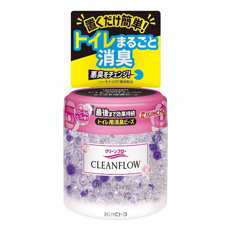 【単品5個セット】 大日本除虫菊 クリーンフロートイレ用消臭ビーズ60日フローラルソープの香り(代引不..