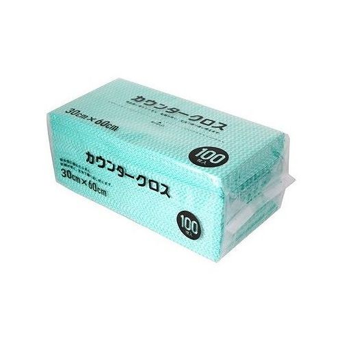 【単品4個セット】 大和物産 カウンタークロス 100枚 グリーン ふきん テーブル拭き 大容量 新生活 便利グッズ(代引不可)【ポイント10倍】【送料無料】