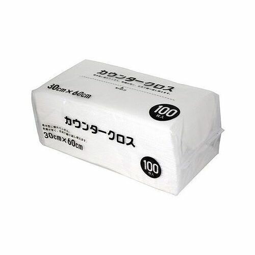 【単品2個セット】 大和物産 カウンタークロス 100枚 ホワイト ふきん テーブル拭き 大容量 新生活 便利グッズ(代引不可)【ポイント10倍】【送料無料】