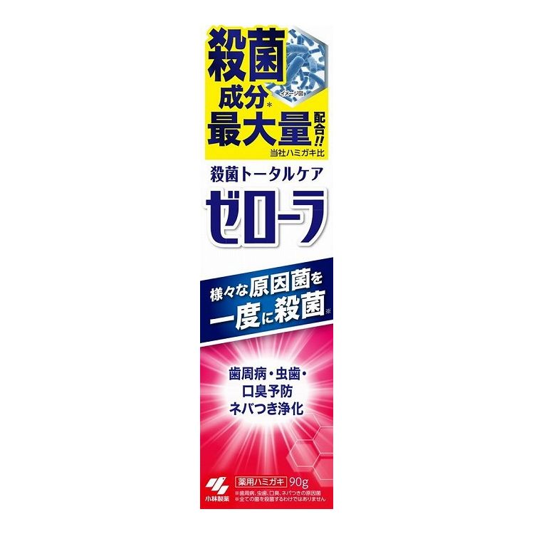 ※こちらの商品は単品商品（JANコード管理)の商品が6個セットでの販売となります。↓↓以下、単品商品説明分↓↓●殺菌トータルケア●様々な原因菌※歯周病、虫歯、口臭、ネバつきの原因菌を一度に殺菌●薬用ハミガキ●お口の中はトラブルの原因となる菌がいっぱい、放っておくと様々な症状の原因に●人の口腔内には500〜700種類の細菌がおり、プラーク1gあたり約1000億個の細菌が存在すると言われています■商品区分 医薬部外品■製造国 日本■サイズ/容量 90G■メーカー名 小林製薬株式会社※メーカーの都合により予告なくパッケージ、仕様等が変更になる場合がございます。※アソート品のカラーはランダムでのお届けとなります。※当店はJANコード（商品コード）にて商品管理を行っている為、上記に伴う返品、交換等は受け付けておりませんで予めご了承の上お買い求めください。【代引きについて】こちらの商品は、代引きでの出荷は受け付けておりません。【送料について】北海道、沖縄、離島は送料を頂きます。