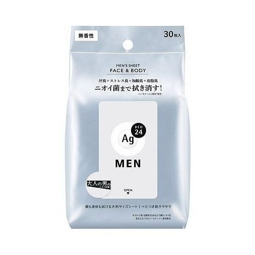 【単品6個セット】 ファイントゥデイ エージー24メン メンズシート フェイス&ボディ(無香性) デオドラント デオドラントシート 男性用デオドラント 持ち運び フェイスシート ボディシート(代引不可)【ポイント10倍】【送料無料】