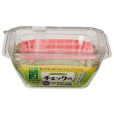 【単品5個セット】 おべんとカップeチェック柄 スクエア4色40枚入 東洋アルミエコープロダクツ(代引不可)【ポイント10倍】