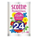 【10個セット】 日本製紙クレシア スコッティ フラワーパック 2倍巻き トイレットペーパー 12ロール ダブル(代引不可)【送料無料】(3)