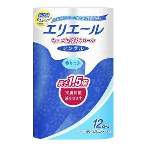 【単品】 大王製紙 エリエール トイレットティシュー たっぷり長持ち 12ロール(シングル)(代引不可)