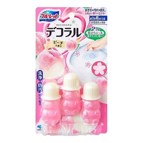 【商品説明】●便器表面に花びらジェルをデコって（貼り付けて）おくだけで、心地よい香りが広がり、水ぎわのきれいを保ちます。●洗浄成分の働きでしっかり洗浄。汚れ付着防止効果で水ぎわのきれいを保ちます。※使用環境・汚れの程度により、効果が異なることがあります。※薬剤の溶けた水が流れない部分の汚れは落ちません。●流れる水は無色です【商品詳細】製造国：日本本体重量(g)：49メーカー名：小林製薬株式会社商品区分：日用雑貨品【特長】住居洗剤、トイレ、トイレ用洗剤【代引きについて】こちらの商品は、代引きでの出荷は受け付けておりません。【送料について】北海道、沖縄、離島は送料を頂きます。