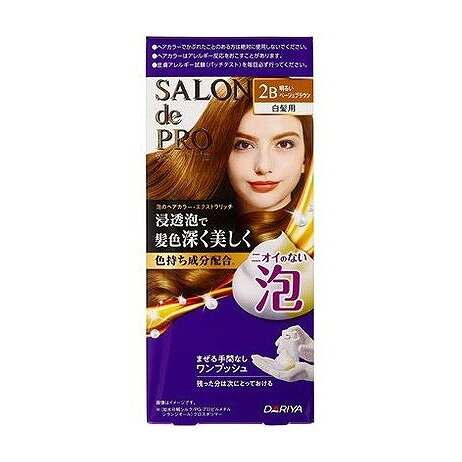 【単品9個セット】 サロンドプロ 泡のヘアカラー・エクストラリッチ(白髪用)2B(明るいベージュブラウン..