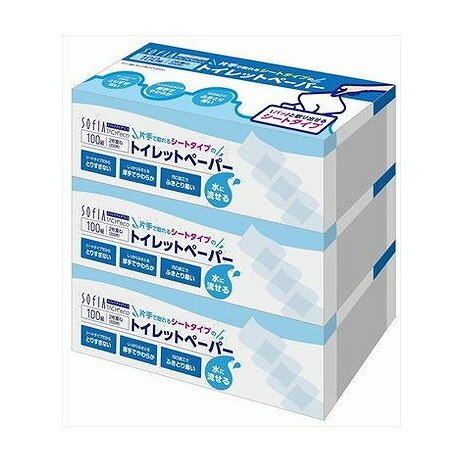 【単品4個セット】 ソフィアタッチエコシートタイプトイレットペーパー100w3P(代引不可)【ポイント10倍】