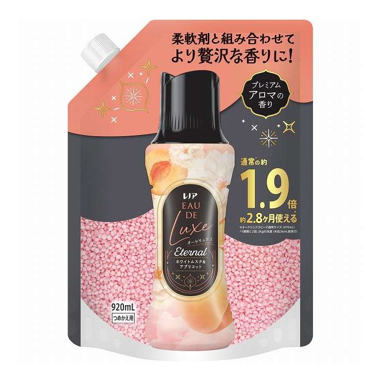 【単品4個セット】 P&Gジャパン レノアオードリュクスアロマジュエルエターナルホワイトムスク&アプリコットの香りつめかえ用特大サイズ 920mL(代引不可)【ポイント10倍】【送料無料】