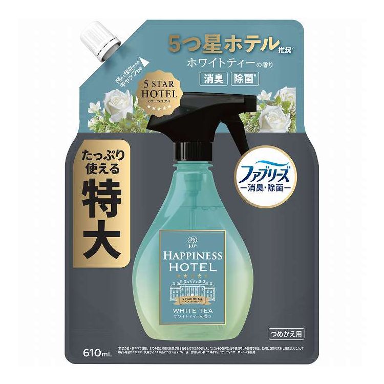 【単品5個セット】 P&Gジャパン レノアハピネスミストホワイトティーの香りつめかえ特大サイズ 610mL(..