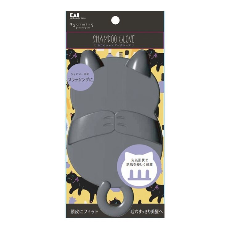 【商品説明】ねこのデザインをあしらった、手にはめて使うシャンプーブラシ【商品詳細】商品区分：日用雑貨品内容量：1個製造国：日本本体重量(g)：75成分メーカー名：貝印（株）使用方法注意事項※予告なくパッケージリニューアルをされる場合がございますがご了承ください。※パッケージ変更に伴うご返品はお受け致しかねます。※メーカーの都合により予告なくパッケージ、仕様等が変更となる場合がございます。※当店はJANコードにて管理を行っている為、それに伴う返品、交換等はお受けしておりませんので事前にご了承の上お買い求めください。【特長】メイク雑貨、美容小物、頭髪用雑貨、ブラシ関連【代引きについて】こちらの商品は、代引きでの出荷は受け付けておりません。【送料について】北海道、沖縄、離島は送料を頂きます。