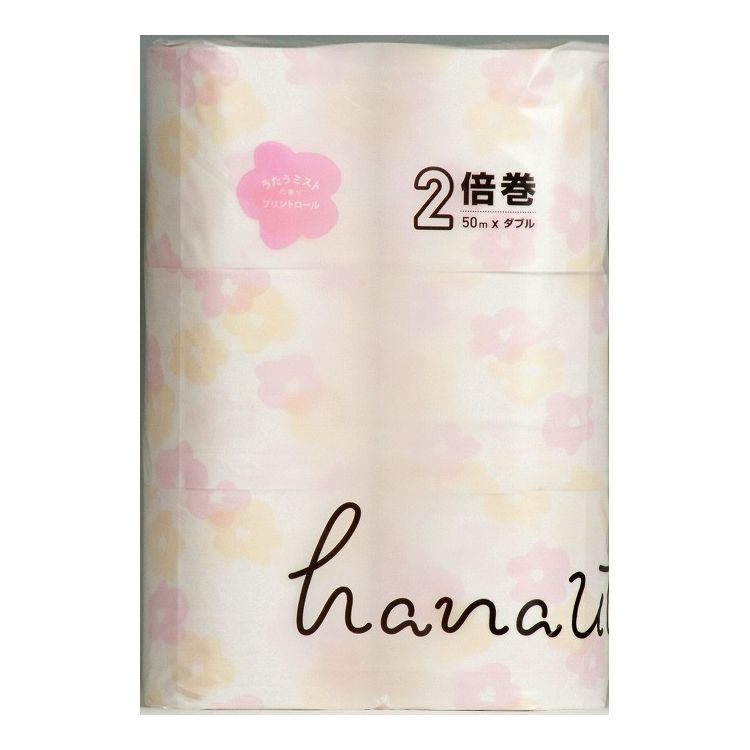 【商品説明】定番商品hanautaプリントロールの2倍巻タイプ。hanautaシリーズのデザインコンセプトはそのままに商品化。変わりつつある市場環境にもマッチする長尺タイプ商品。北欧テキスタイルを思わせるhana柄と香水調の香りがトイレ空間を彩ります。【商品詳細】商品区分：日用雑貨品内容量：12ロール製造国：日本本体重量(g)：2200成分古紙パルプ100％メーカー名：西日本衛材（株）使用方法注意事項※予告なくパッケージリニューアルをされる場合がございますがご了承ください。※パッケージ変更に伴うご返品はお受け致しかねます。※メーカーの都合により予告なくパッケージ、仕様等が変更となる場合がございます。※当店はJANコードにて管理を行っている為、それに伴う返品、交換等はお受けしておりませんので事前にご了承の上お買い求めください。【特長】家庭紙、トイレットペーパー、再生紙、ブレンド、その他【代引きについて】こちらの商品は、代引きでの出荷は受け付けておりません。【送料について】北海道、沖縄、離島は送料を頂きます。