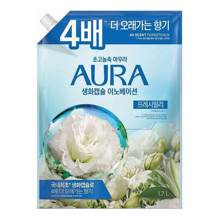 【単品10個セット】 トイレタリージャパン 香りサフロン柔軟剤 AURA生花カプセル フレッシュリリー つ..