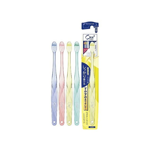 【単品3個セット】サンスター オーラツーミーハブラシスパイラルキャッチかため(代引不可)【メール便（ゆうパケット）】