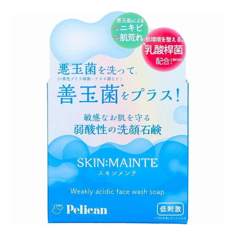 【単品20個セット】 SKIN:MAINTE洗顔石鹸80g ペリカン石鹸(代引不可)【ポイント10倍】【送料無料】