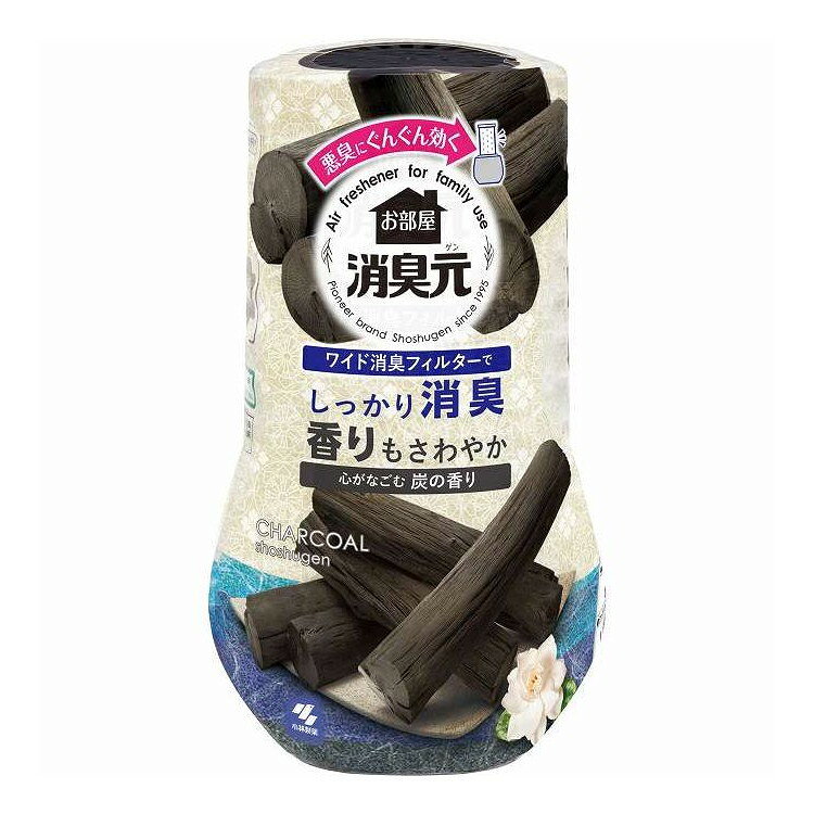 ※単品の場合の商品情報になります。予めご了承ください。 【商品詳細】 ●デコボコ加工の「ワイド消臭フィルター」が悪臭をキャッチ！イヤなニオイをしっかり消臭します●ナチュラル感のある香り●シャバシャバで香りリフレッシュ●消臭フィルターを引き上げ、好きな強さに香り調節●大容量400mLで効果長持ち。最後の一滴まで残さず効く●再生樹脂を使用したエコ容器 メーカー名:小林製薬 生産国・加工国:日本 内容量:400ml【代引きについて】こちらの商品は、代引きでの出荷は受け付けておりません。【送料について】北海道、沖縄、離島は送料を頂きます。