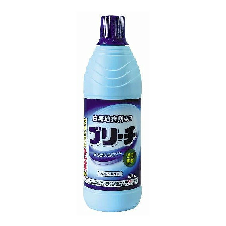 【商品詳細】・黄ばみ・黒ずみをとり、真っ白に仕上げる。・白無地衣料漂白剤。除菌・除臭もできます。・木綿・麻・レーヨン・ポリエステルに。成分:次亜塩素酸ナトリウム（塩素系）メーカー名:ミツエイ生産国・加工国:日本内容量:600mL【代引きについて】こちらの商品は、代引きでの出荷は受け付けておりません。【送料について】北海道、沖縄、離島は送料を頂きます。