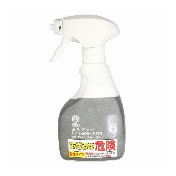【商品詳細】強力な酸のチカラで徹底洗浄！便器に付着し悪臭の発生や詰まりの原因となる尿石に『シュワ泡』が密着し確実に取り除く。便器の汚れを溶解作用で、強力に分解！使い方簡単！スプレーし泡が消えるまで放置し流すだけ。成分:塩酸(8.5％)、無機酸、界面活性剤(アルキルアミンオキシド)メーカー名:トーヤク生産国・加工国:日本内容量:280mL【代引きについて】こちらの商品は、代引きでの出荷は受け付けておりません。【送料について】北海道、沖縄、離島は送料を頂きます。
