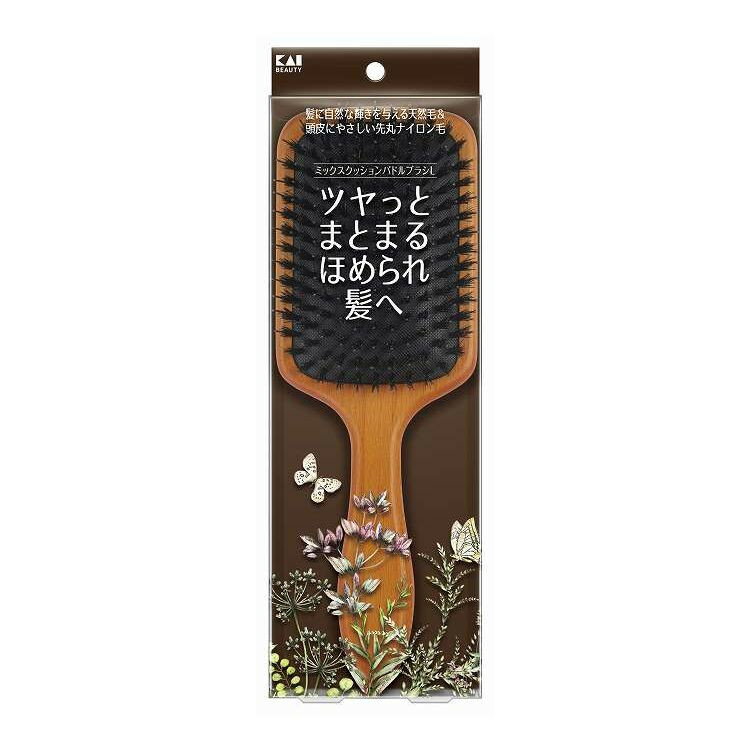 Brushes, Combs - 【単品3個セット】 KQ3194 ミックスクッションパドルブラシL 貝印 1個(代引不可)【ポイント10倍】【送料無料】