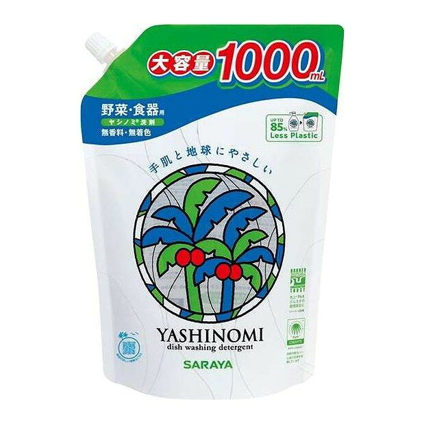 【商品詳細】1971年の誕生以来、手肌と環境へのやさしさを守り続けているロングセラー。大容量詰替用。成分:界面活性剤（16%、アルキルエーテル硫酸エステルナトリウム、脂肪酸アルカノールアミド）メーカー名:サラヤ生産国・加工国:日本内容量:1000mL【代引きについて】こちらの商品は、代引きでの出荷は受け付けておりません。【送料について】北海道、沖縄、離島は送料を頂きます。