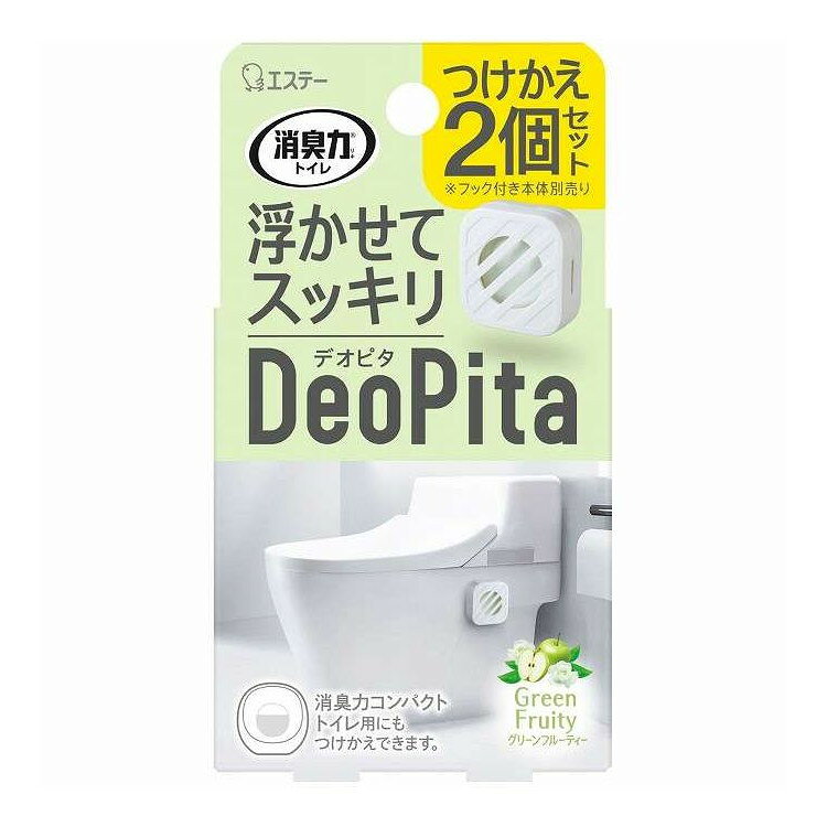 除臭劑, 芳香劑 - 【単品8個セット】 消臭力 DeoPita トイレ用 つけかえ グリーンフルーティー エステー 2個(代引不可)【ポイント10倍】【送料無料】