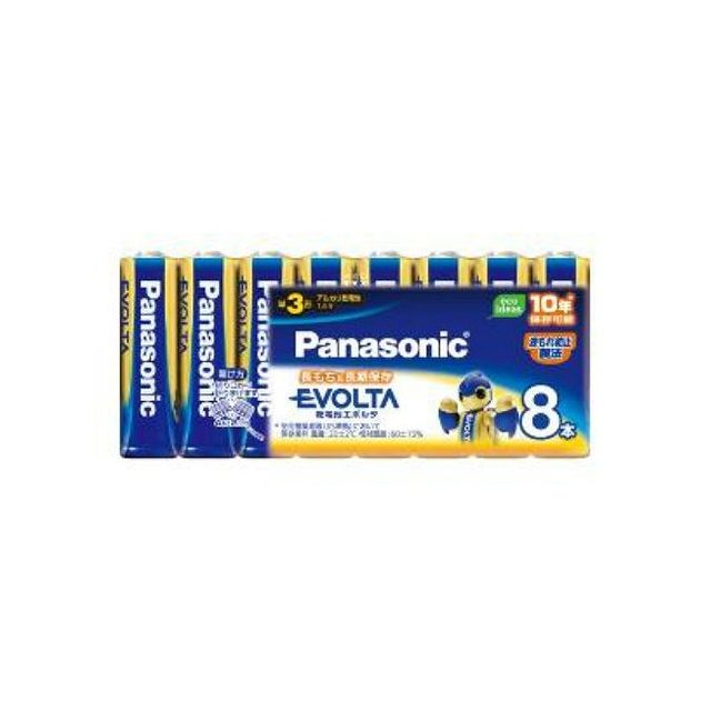 【単品5個セット】パナソニック パナソニック アルカリ乾電池 エボルタ 単3形*8P LR6EJ/8SW(代引不可)【メール便（ゆうパケット）】【送料無料】