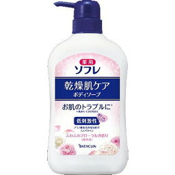 【単品7個セット】薬用ソフレ 乾燥肌ケアボディソープ550ML バスクリン(代引不可)【送料無料】