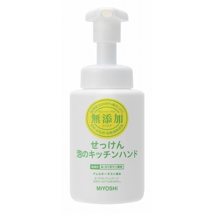このページは4537130100639単品が8個セットの商品ページです【商品特徴】お料理や水仕事の間のサッと洗いに。香料も無添加だから、食べ物への香り移りも気になりません。せっけんならではのさっぱり感で、ぬるつきなくすすぎも簡単なので、忙しい家事の間にも簡単に使えます。何度も手を洗うキッチン用だから手にやさしく、簡単にしました。【商品区分】化粧品【成分】水、カリ石ケン素地【製造者】ミヨシ石鹸株式会社【生産国】日本【単品内容量】250ML※メーカーの都合によりパッケージ、内容等が変更される場合がございます。当店はメーカーコード（JANコード）で管理をしている為それに伴う返品、返金等の対応は受け付けておりませんのでご了承の上お買い求めください。【代引きについて】こちらの商品は、代引きでの出荷は受け付けておりません。【送料について】北海道、沖縄、離島は別途送料を頂きます。