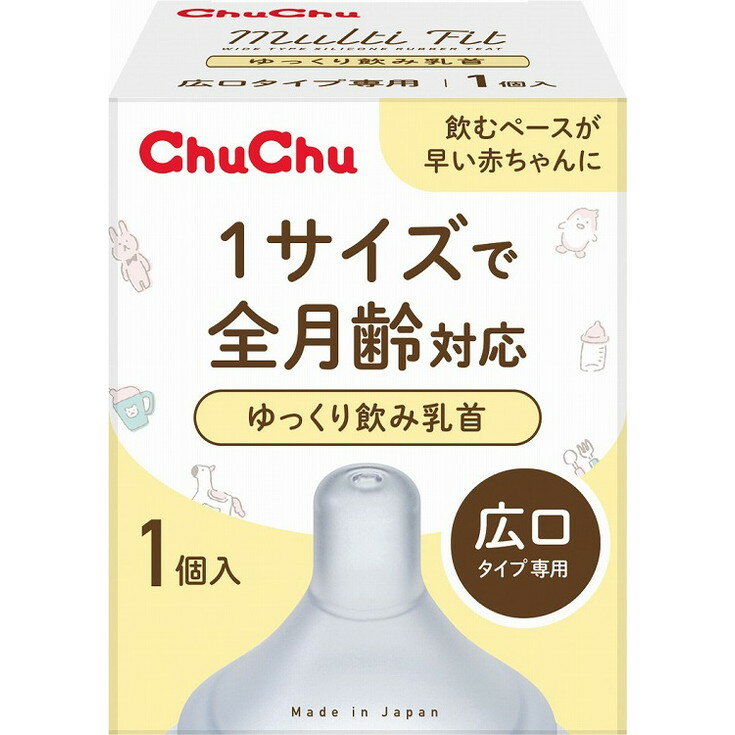 【単品3個セット】チュチュ マルチフィット広口タイプゆっくり飲み乳首 1個 ジェクス(代引不可)【送料無料】 1