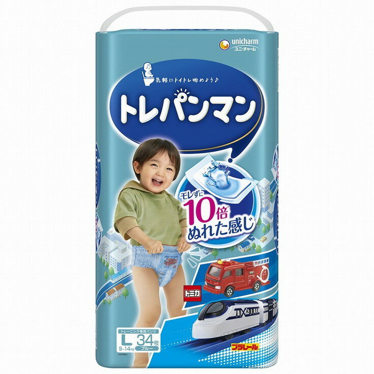 このページは4903111227471単品が14個セットの商品ページです【商品特徴】トイレトレーニング専用パンツ。モレずに10倍ぬれた感じが分かる「おしっこ実感シート」採用。トミカ・プラレールデザインで1袋に8種類。「おなじえさがし」「わくわくおえかき」でさらにやる気アップ。【製造者】ユニ・チャーム株式会社【生産国】日本【単品内容量】34枚※メーカーの都合によりパッケージ、内容等が変更される場合がございます。当店はメーカーコード（JANコード）で管理をしている為それに伴う返品、返金等の対応は受け付けておりませんのでご了承の上お買い求めください。【代引きについて】こちらの商品は、代引きでの出荷は受け付けておりません。【送料について】北海道、沖縄、離島は別途送料を頂きます。