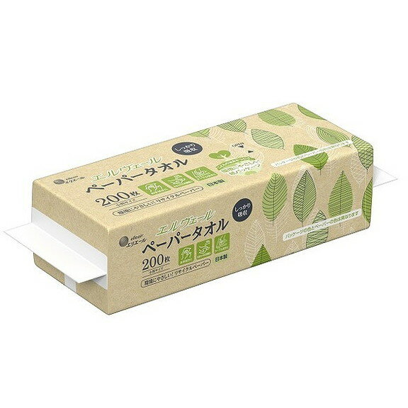 【単品11個セット】エルヴェールペーパータオル紙包装シングル200枚 大王製紙