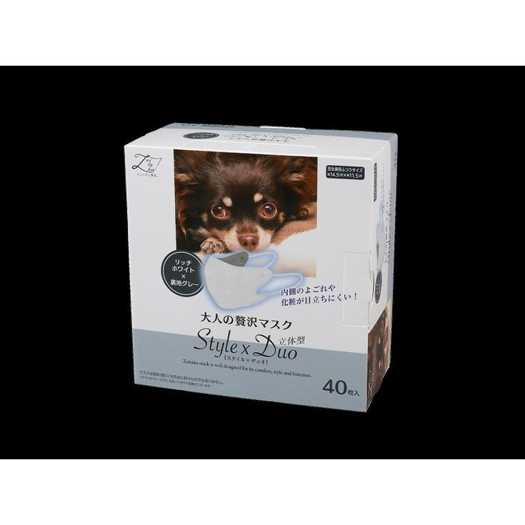 【単品6個セット】大人のぜい沢マスク StylexDuo リッチホワイト 40枚 原田産業(株)【送料無料】