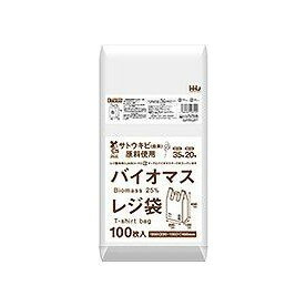 【単品17個セット】 TU35バイオマス配合25%レジ袋35号白100枚 ハウスホールドジャパン株式会社(代引不可)【送料無料】