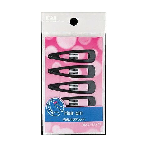 【単品3個セット】 HL0142スリーピン4Pブラック 貝印株式会社(美粧)(代引不可)