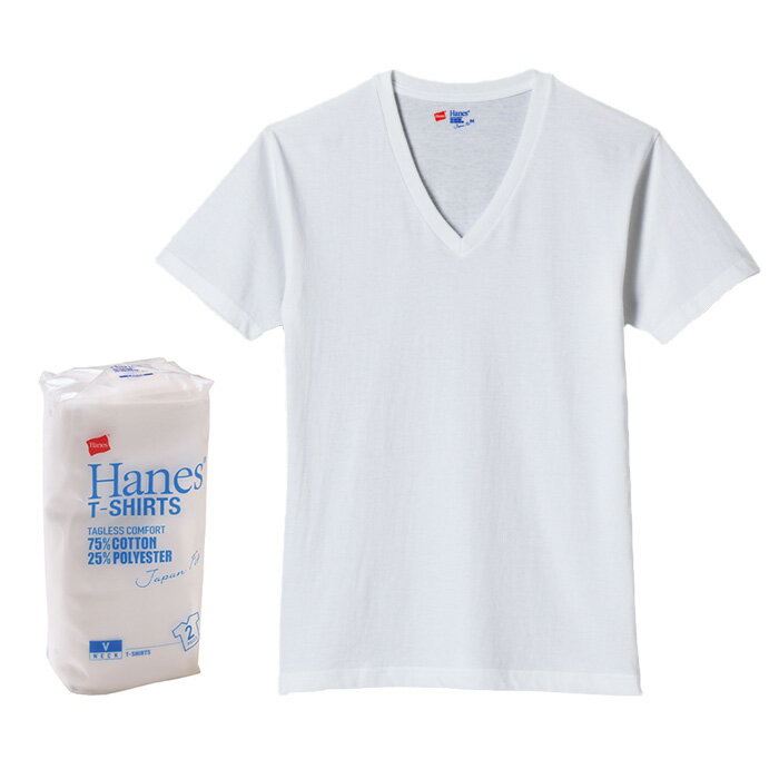 ヘインズ JAPAN FIT 2枚組 VネックTシャツ H5215