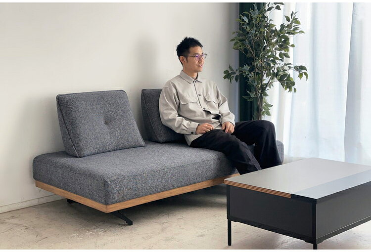 ローソファ 2.5人掛け 背面クッション付き ソファベッド 幅170cm 背もたれ移動 リビングソファ フロアソファ ロータイプ コンパクト 2~3人用 おしゃれ リビング ダイニング ソファ ベンチ(代引不可)【送料無料】 [2]