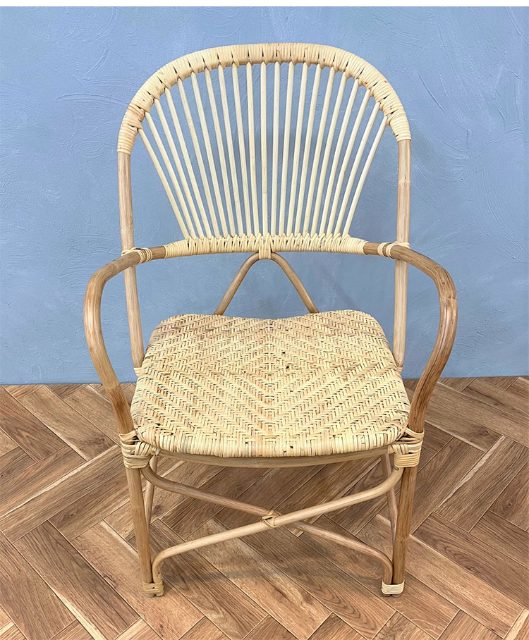 定番 ラタンチェア 1人掛け 完成品 1人用 1P チェア 椅子 いす おしゃれ 皮付きラタン 籐 木製 アジアン モダン ナチュラル 韓国インテリア アンティーク ラタン家具(代引不可)【送料無料】 [2]