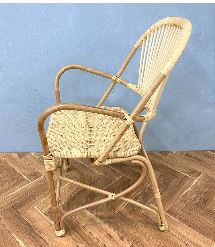 定番 ラタンチェア 1人掛け 完成品 1人用 1P チェア 椅子 いす おしゃれ 皮付きラタン 籐 木製 アジアン モダン ナチュラル 韓国インテリア アンティーク ラタン家具(代引不可)【送料無料】 [3]
