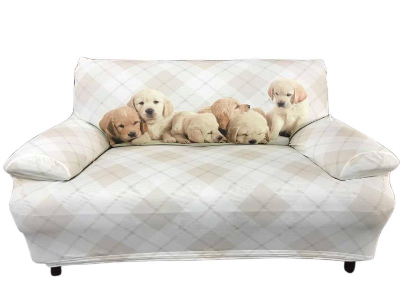 ソファーカバー 3人掛け プリントソファーカバー キャット 犬 デジダルプリント 伸縮 ストレッチ フィット おしゃれ 柄物(代引不可)【送料無料】 [2]