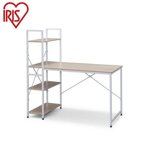 アイリスオーヤマ ラック付きデスク1200×620 RDK-1262 ライトナチュラル/ホワイト ラック付きデスク120..