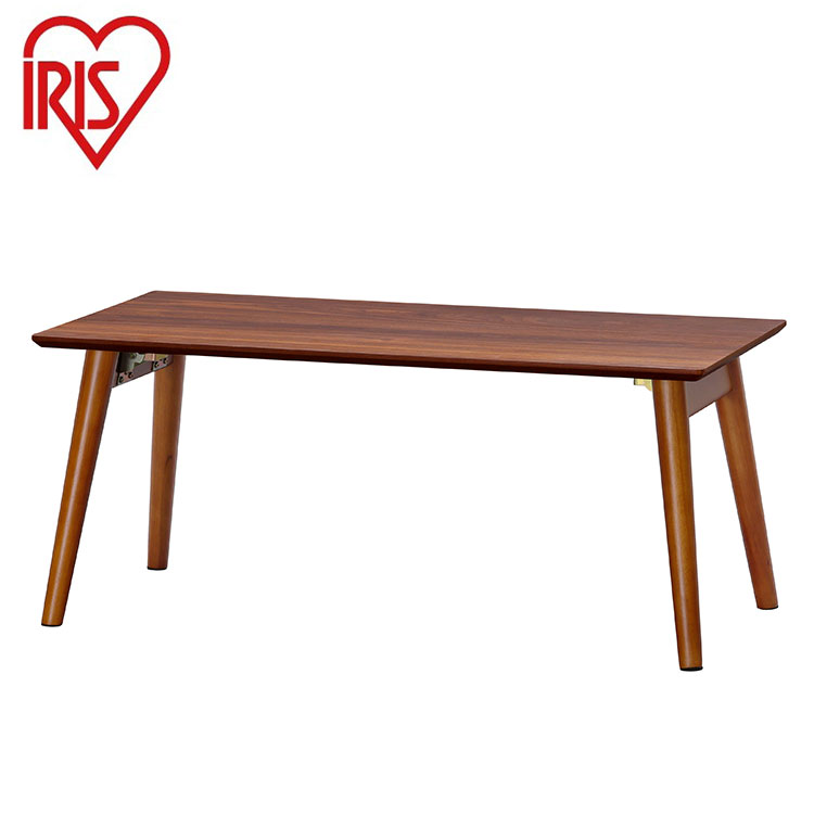 アイリスオーヤマ 折りたたみ センターテーブル 幅80 長方形 ローテーブル リビングテーブル 折れ脚 折り畳み 机 北欧 おしゃれ ウォールナット FCT-800 IRIS OYAMA(代引不可)【送料無料】