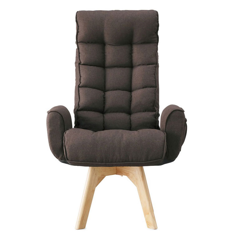 アイリスオーヤマ 回転ファブリックチェア ハイバック FACN-KHB ブラウン 肘付き 回転チェア リクライニングチェア 椅子 イス チェア デスクチェア IRIS OHYAMA(代引不可)【送料無料】 [3]