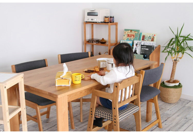 キッズチェア ハイタイプ 天然木 ハイチェア チェック 子ども用 こども キッズ用 椅子 いす イス ベビーチェア 木製 テーブル ダイニング 赤ちゃん お子様(代引不可)【送料無料】