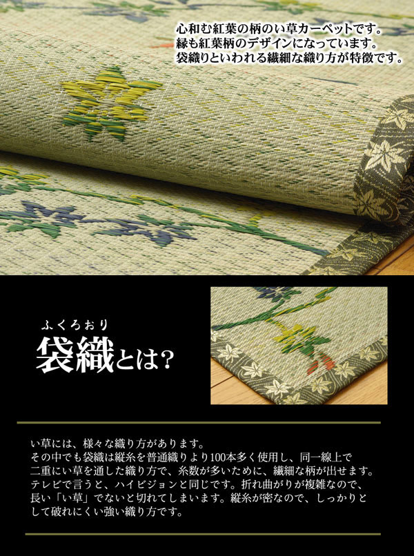 い草花ござカーペット 『嵐山』 江戸間6畳(約261×352cm)【送料無料】【代引き不可】