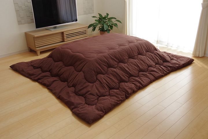 こたつ布団 長方形 掛け単品 つむぎ調 『先染めつむぎIT』 ブラウン 約205×245cm 厚掛けタイプ(代引不可)【送料無料】